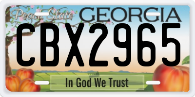 GA license plate CBX2965