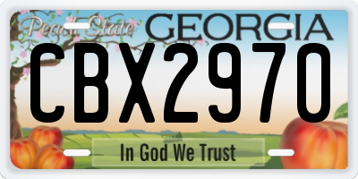 GA license plate CBX2970