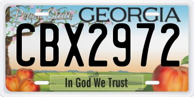 GA license plate CBX2972