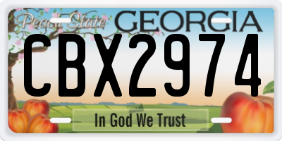 GA license plate CBX2974
