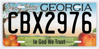 GA license plate CBX2976