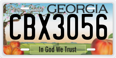 GA license plate CBX3056