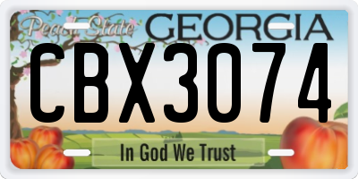 GA license plate CBX3074