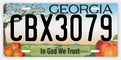 GA license plate CBX3079
