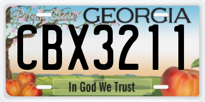 GA license plate CBX3211