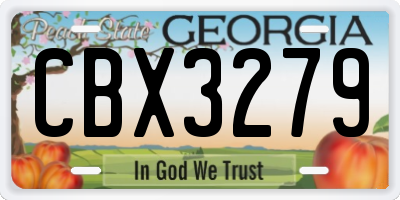 GA license plate CBX3279