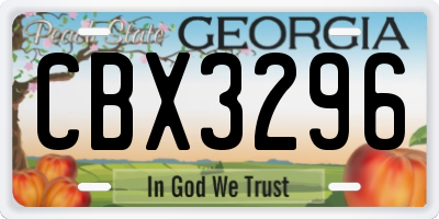 GA license plate CBX3296