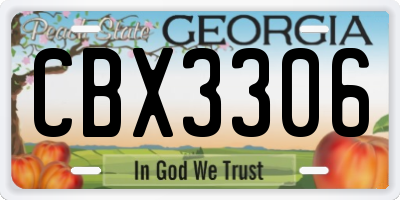 GA license plate CBX3306