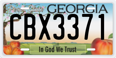 GA license plate CBX3371