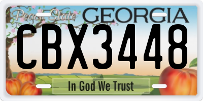 GA license plate CBX3448