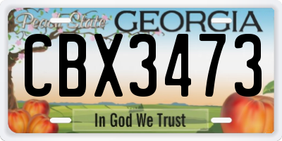 GA license plate CBX3473