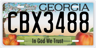 GA license plate CBX3488