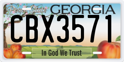 GA license plate CBX3571