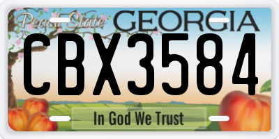GA license plate CBX3584