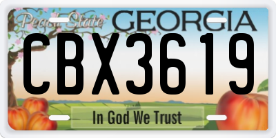 GA license plate CBX3619