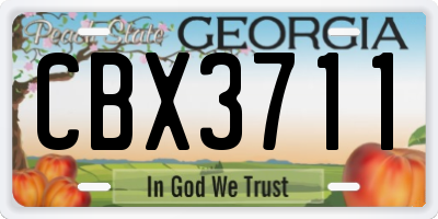 GA license plate CBX3711