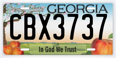 GA license plate CBX3737
