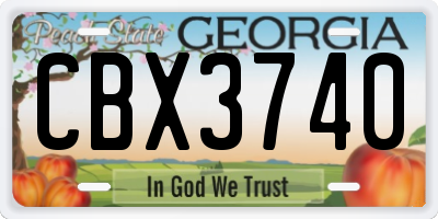 GA license plate CBX3740