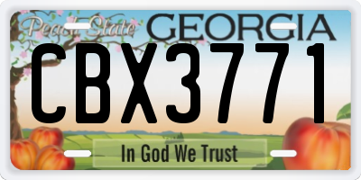 GA license plate CBX3771