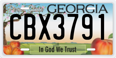 GA license plate CBX3791