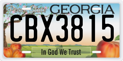 GA license plate CBX3815