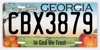 GA license plate CBX3879