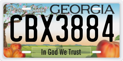 GA license plate CBX3884