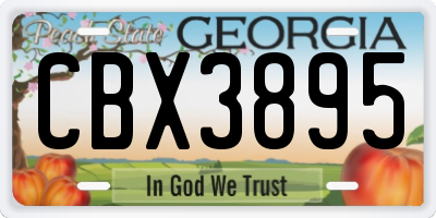 GA license plate CBX3895
