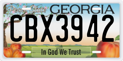 GA license plate CBX3942