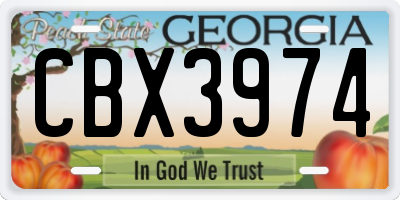 GA license plate CBX3974