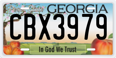 GA license plate CBX3979