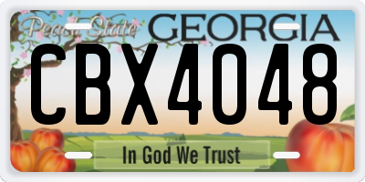 GA license plate CBX4048