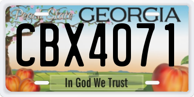 GA license plate CBX4071
