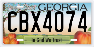 GA license plate CBX4074