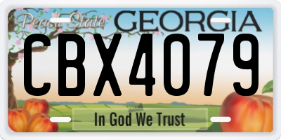 GA license plate CBX4079