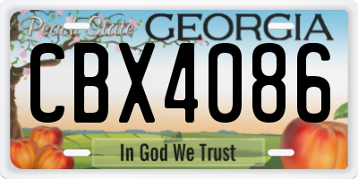 GA license plate CBX4086