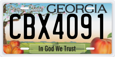 GA license plate CBX4091
