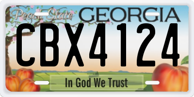 GA license plate CBX4124