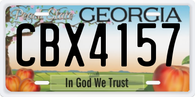 GA license plate CBX4157