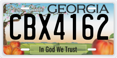 GA license plate CBX4162