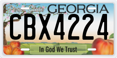 GA license plate CBX4224