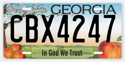 GA license plate CBX4247