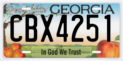 GA license plate CBX4251