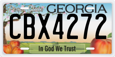 GA license plate CBX4272