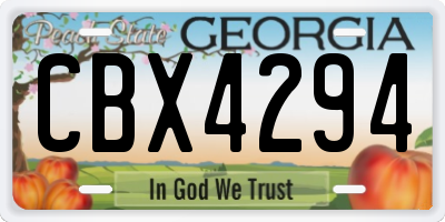 GA license plate CBX4294