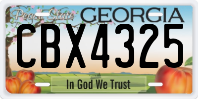 GA license plate CBX4325