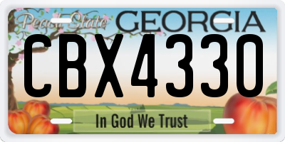GA license plate CBX4330