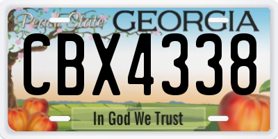 GA license plate CBX4338