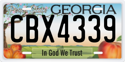 GA license plate CBX4339