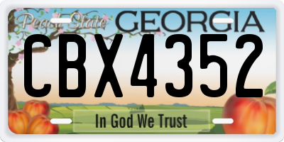 GA license plate CBX4352